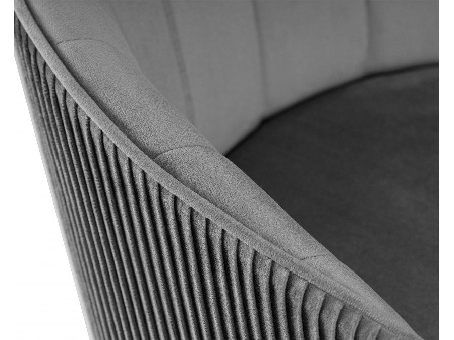 Стул барный DOBRIN DARCY BLACK, серый велюр (1922-19)