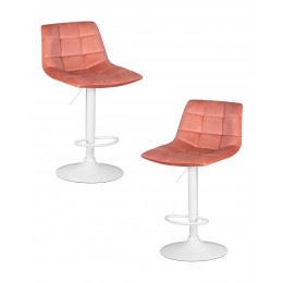Набор 2 шт Стул барный DOBRIN TAILOR WHITE, пудрово-розовый велюр (MJ9-32)