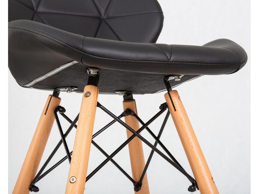 Стул барный DOBRIN BUTTERFLY BAR, ножки светлый бук, цвет чёрный