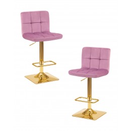 Набор 2 шт Стул барный DOBRIN GOLDIE, пудрово-сиреневый велюр (MJ9-52)