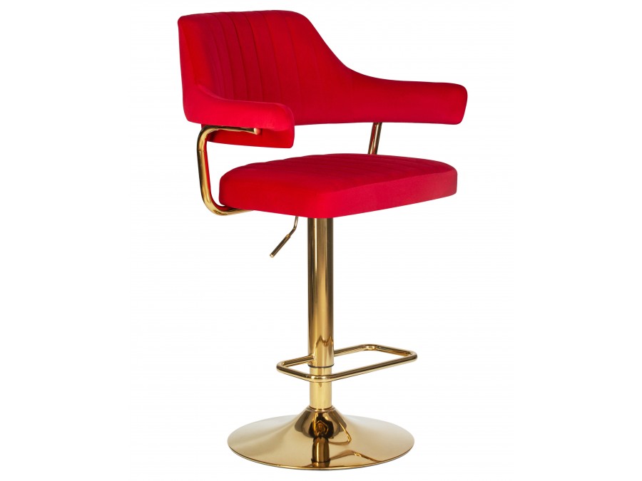 Стул барный DOBRIN CHARLY GOLD, красный велюр (MJ9-45)