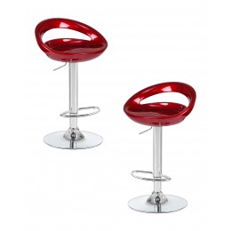 Набор 2 шт Стул барный DOBRIN DISCO, бордовый металлик