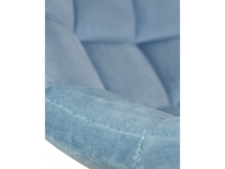 Стул барный DOBRIN TAILOR WHITE, пудрово-голубой велюр (MJ9-74)