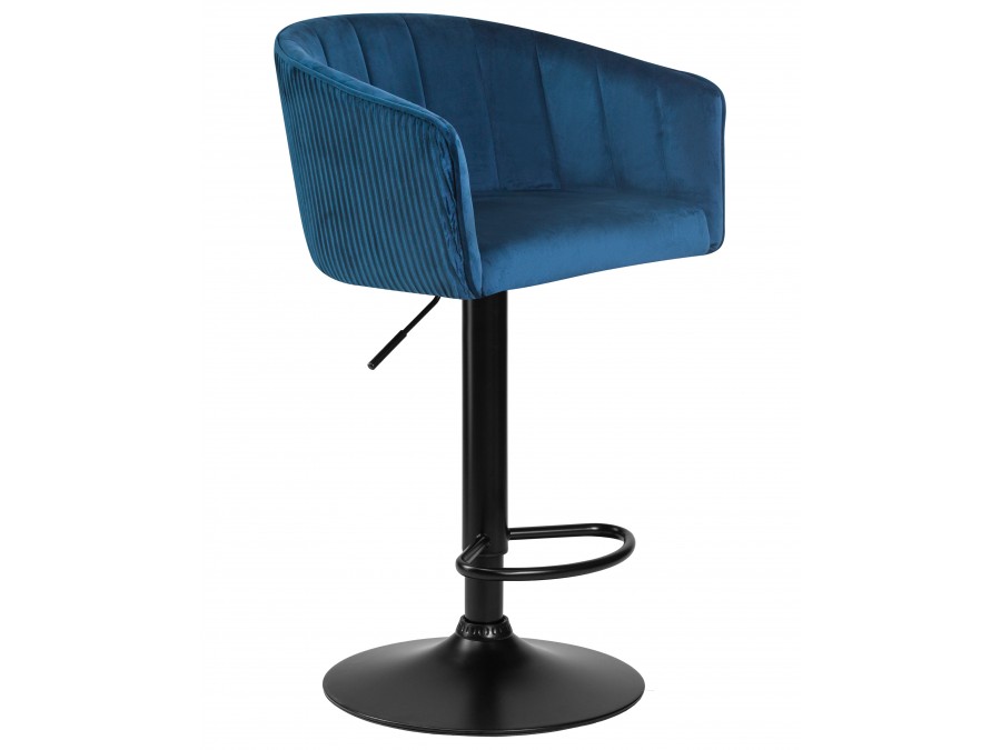 Стул барный DOBRIN DARCY BLACK, синий велюр (1922-20)