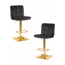 Набор 2 шт Стул барный DOBRIN GOLDIE, черный велюр (MJ9-101)