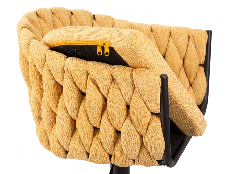 Стул барный DOBRIN LEON, жёлтая ткань (LAR 275-8)