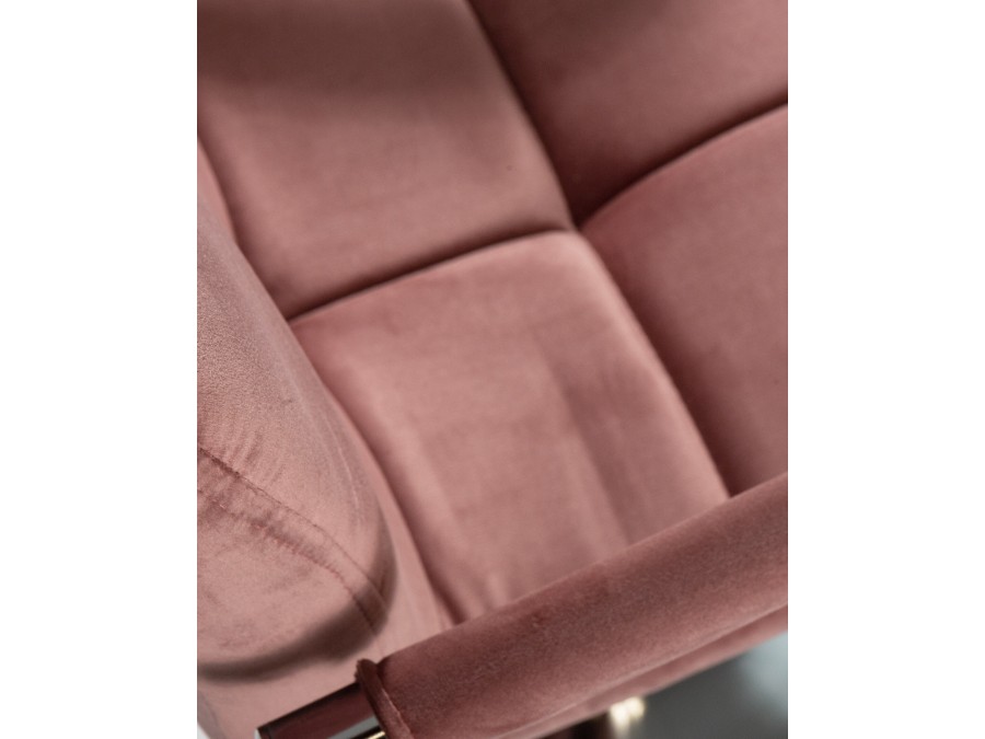 Стул барный DOBRIN KRUGER ARM, пудрово-розовый велюр (MJ9-32)