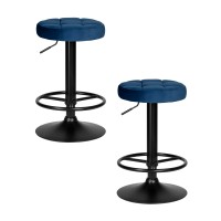 Набор 2 шт Табурет барный DOBRIN BRUNO BLACK, синий велюр (MJ9-117)