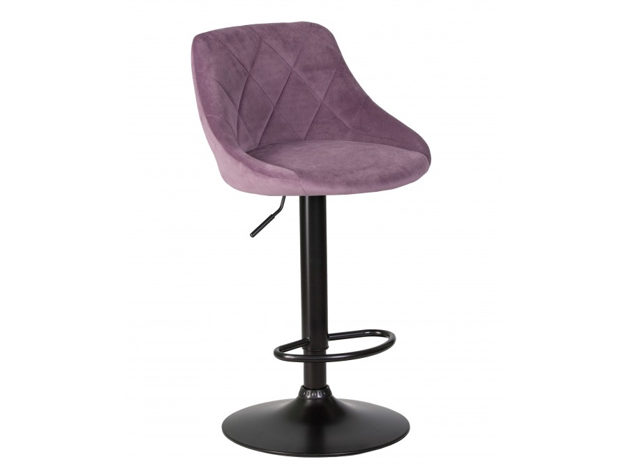 Стул барный DOBRIN LOGAN BLACK, пудрово-сиреневый велюр (MJ9-52)