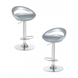 Набор 2 шт Стул барный DOBRIN DISCO, серебряный
