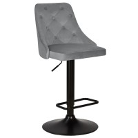 Стул барный DOBRIN JOSEPH BLACK, серый велюр (MJ9-75)