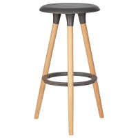 Табурет барный DOBRIN ROYCE, ножки светлый бук, цвет темно-серый (GR-04)