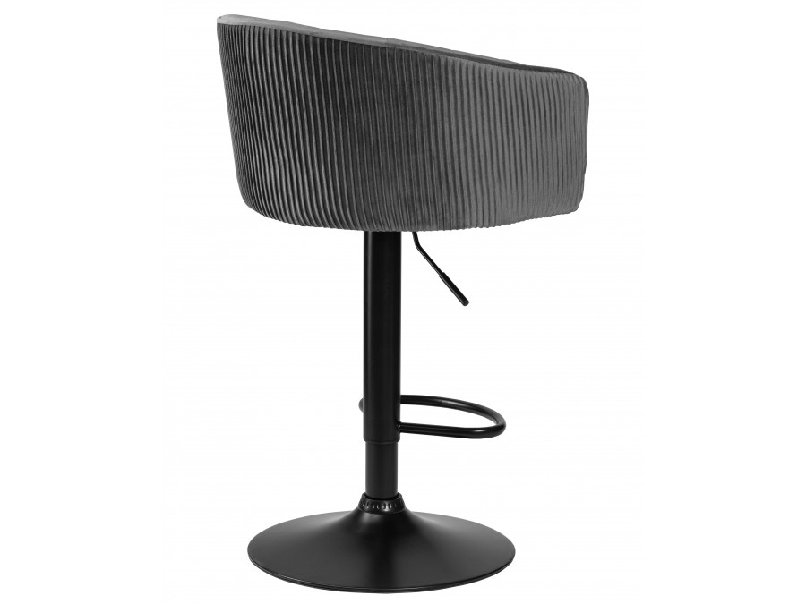 Стул барный DOBRIN DARCY BLACK, серый велюр (1922-19)