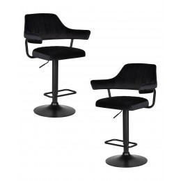Набор 2 шт Стул барный DOBRIN CHARLY BLACK, черный велюр (MJ9-101)