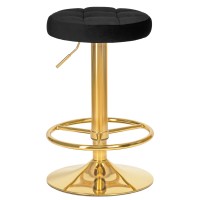 Табурет барный DOBRIN BRUNO GOLD, черный велюр (MJ9-101)