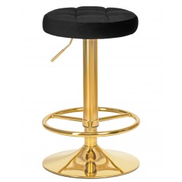 Табурет барный DOBRIN BRUNO GOLD, черный велюр (MJ9-101)
