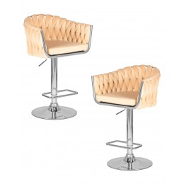 Набор 2 шт Стул барный DOBRIN MARCEL, бежевый велюр (MJ9-10)