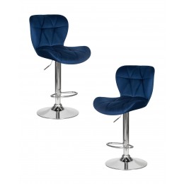 Набор 2 шт Стул барный DOBRIN BARNY, синий велюр (MJ9-117)
