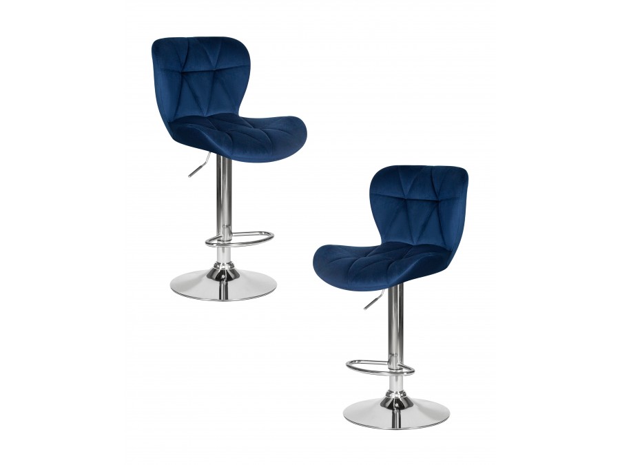 Набор 2 шт Стул барный DOBRIN BARNY, синий велюр (MJ9-117)