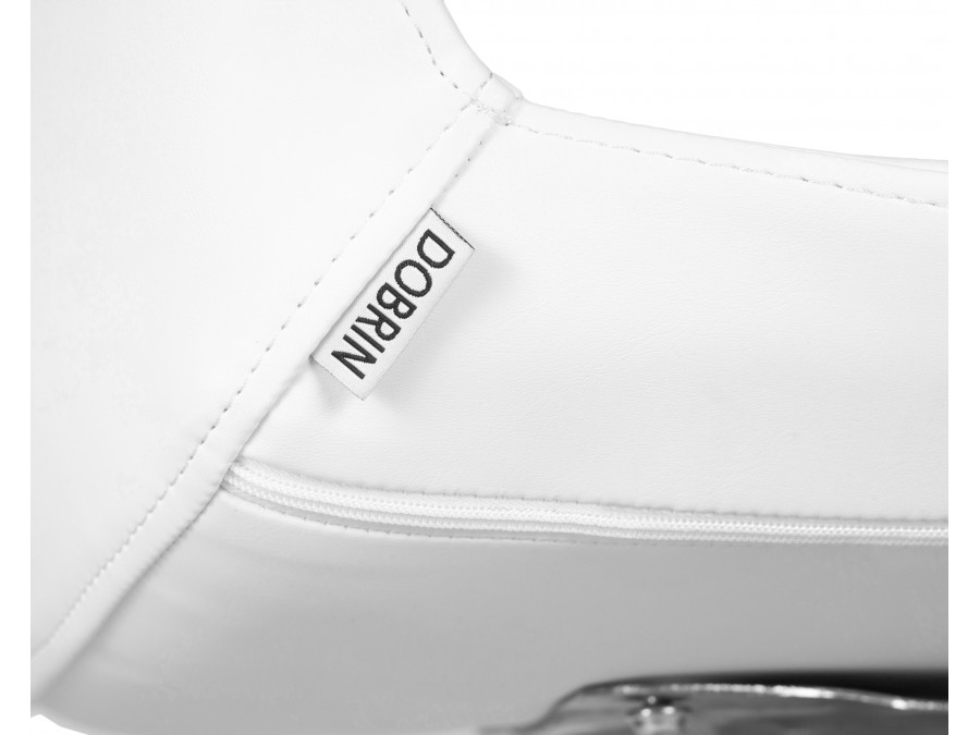 Стул барный DOBRIN ALDO, белый PU P23, основание из нержавеющей стали