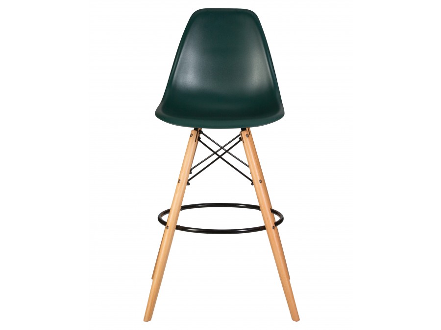 Стул барный DOBRIN DSW BAR, ножки светлый бук, цвет тёмно-зеленый (G-13)
