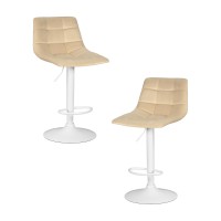Набор 2 шт Стул барный DOBRIN TAILOR WHITE, бежевый велюр (MJ9-10)