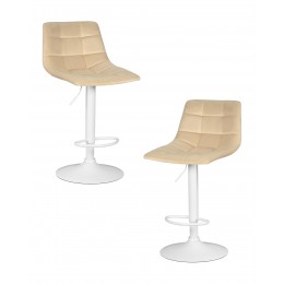 Набор 2 шт Стул барный DOBRIN TAILOR WHITE, бежевый велюр (MJ9-10)