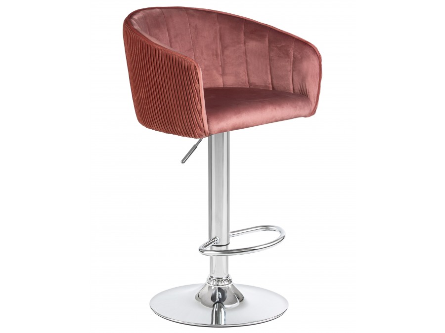 Стул барный DOBRIN DARCY, бронзово-розовый велюр (1922-17)
