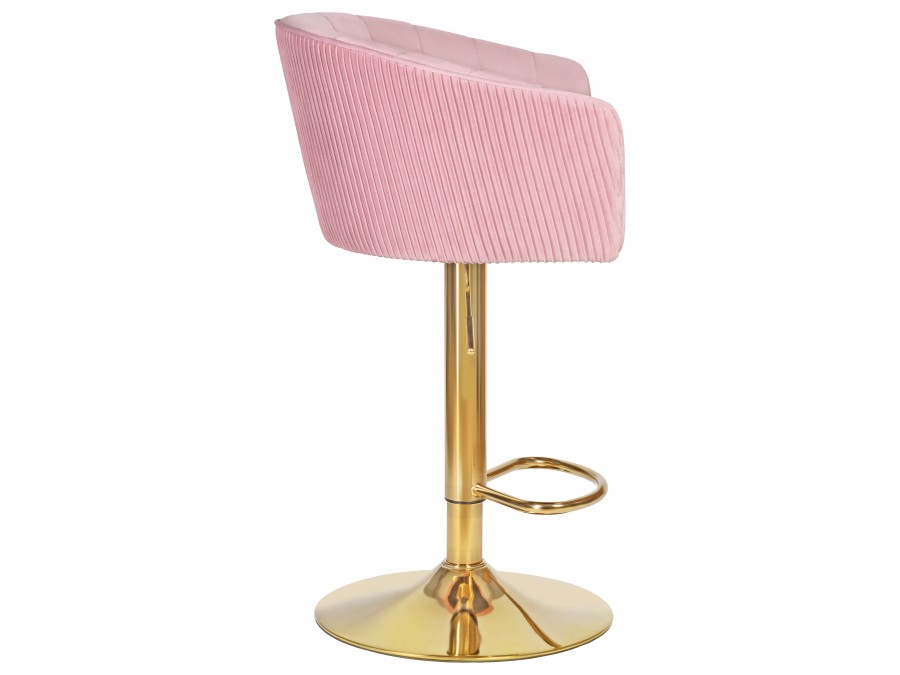 Стул барный DOBRIN DARCY GOLD, розовый велюр (1922-16)