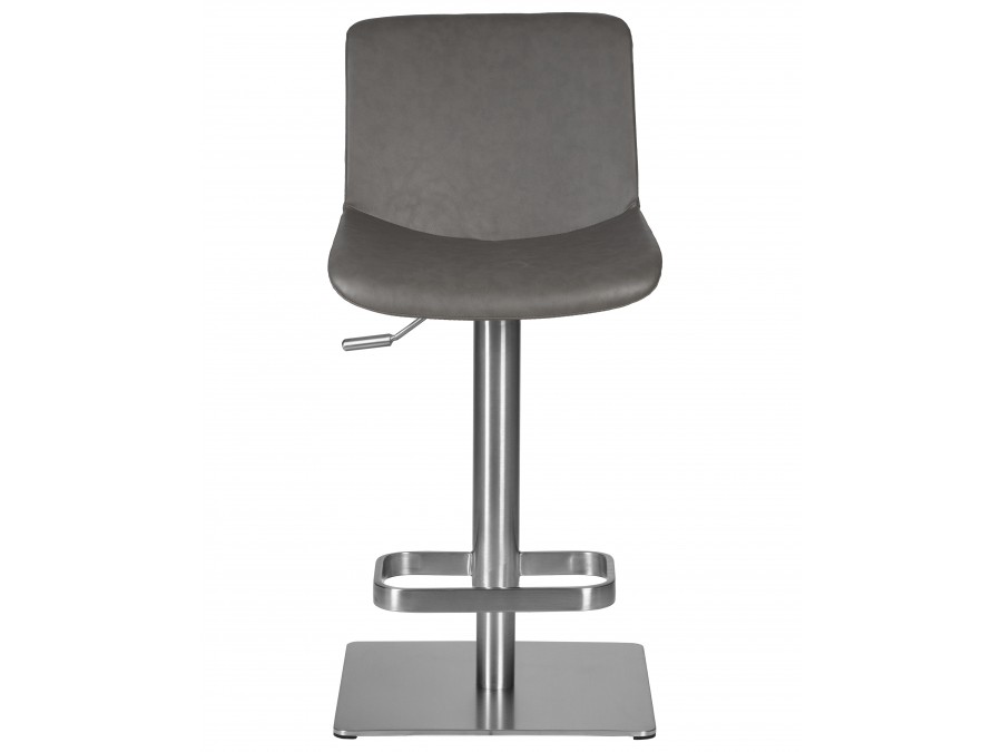 Стул барный DOBRIN ALDO, серый PU YP4, основание из нержавеющей стали