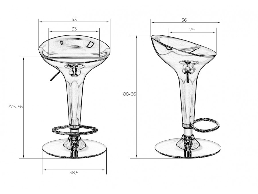 Стул барный DOBRIN BOMBA, фиолетовый металлик