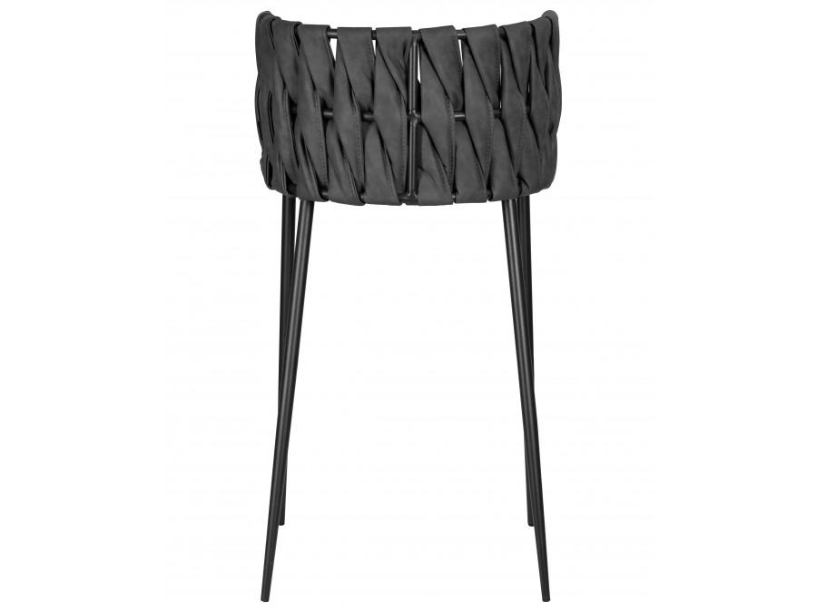 Стул барный DOBRIN AMELIA, серая ткань (F-48), темно-серый винтажный PU (MF-12)