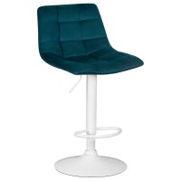 Стул барный DOBRIN TAILOR WHITE, морской волны велюр (MJ9-99)