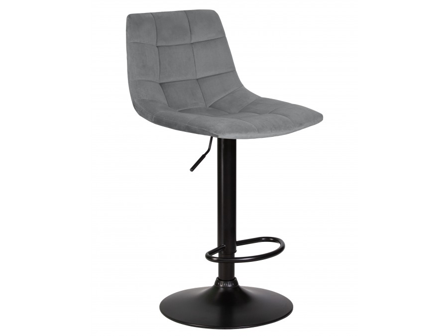 Стул барный DOBRIN TAILOR BLACK, серый велюр (MJ9-75)