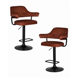 Набор 2 шт Стул барный DOBRIN CHARLY BLACK, терракотовый твид (LEO56)