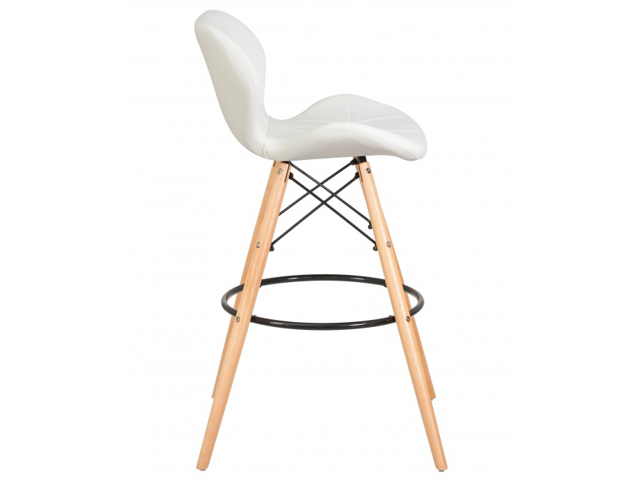 Стул барный DOBRIN BUTTERFLY BAR, ножки светлый бук, цвет белый