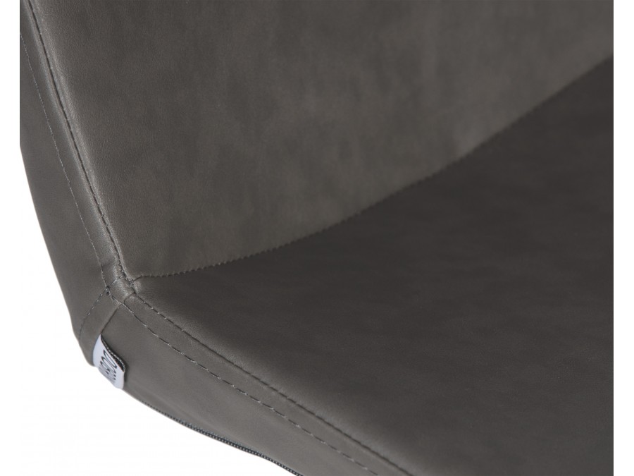 Стул барный DOBRIN ALDO, серый PU YP4, основание из нержавеющей стали