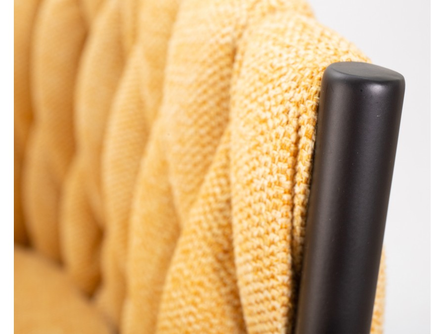 Стул барный DOBRIN LEON, жёлтая ткань (LAR 275-8)