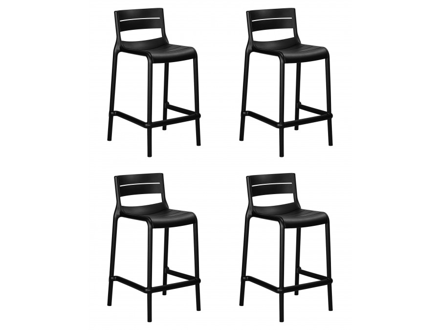 Набор 4 шт Стул полубарный DOBRIN NESSA, черный (B-03)