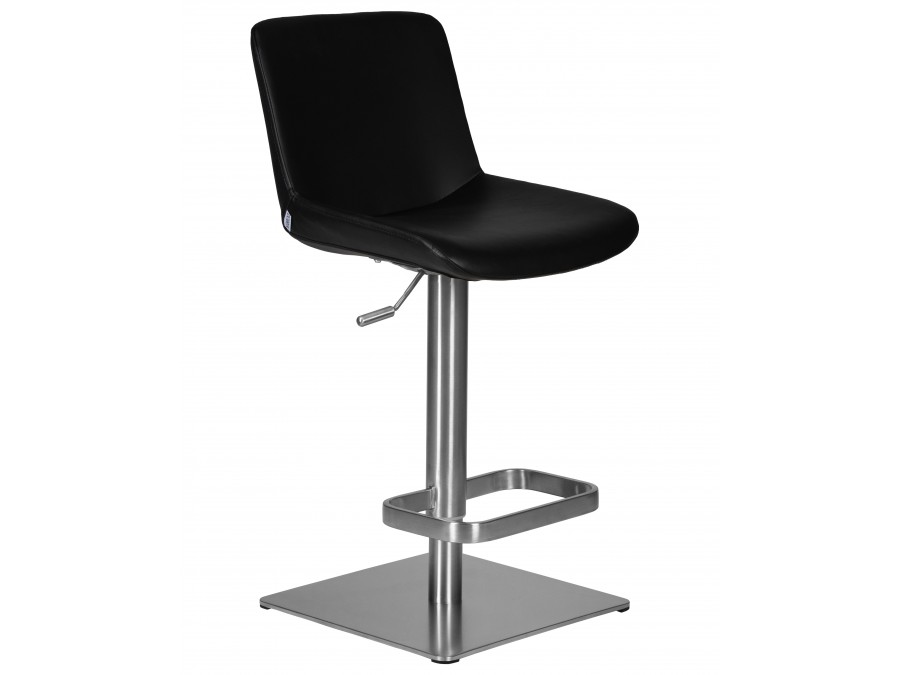 Стул барный DOBRIN ALDO, черный PU YP33-19, основание из нержавеющей стали