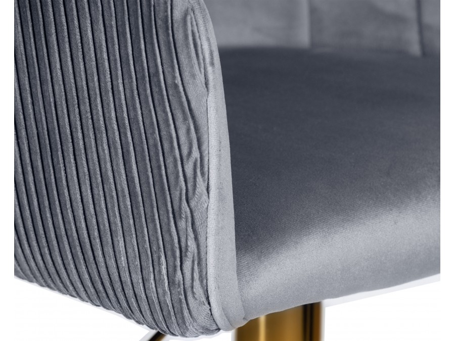 Стул барный DOBRIN DARCY GOLD, серый велюр (1922-19)