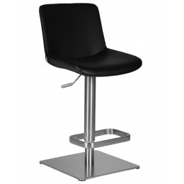 Стул барный DOBRIN ALDO, черный PU YP33-19, основание из нержавеющей стали