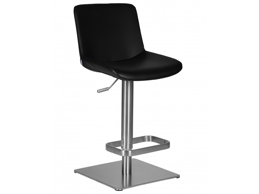 Стул барный DOBRIN ALDO, черный PU YP33-19, основание из нержавеющей стали