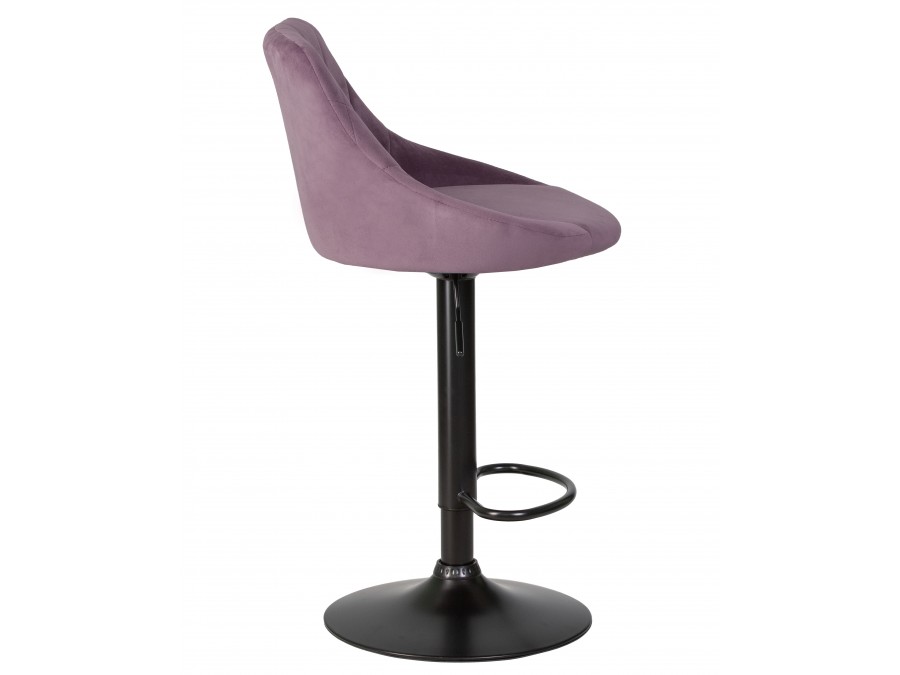 Стул барный DOBRIN LOGAN BLACK, пудрово-сиреневый велюр (MJ9-52)