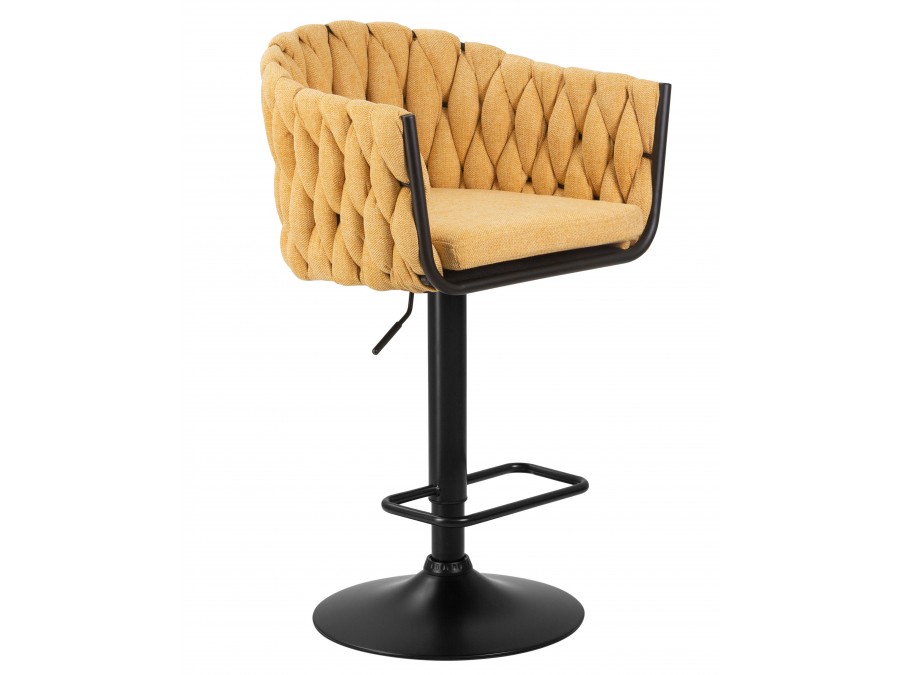 Стул барный DOBRIN LEON, жёлтая ткань (LAR 275-8)