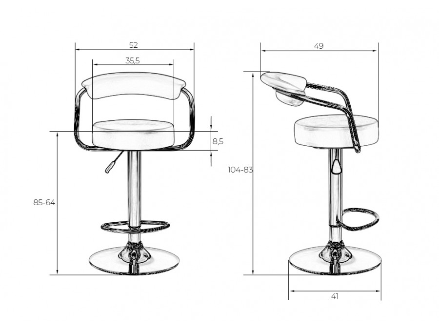 Набор 2 шт Стул барный DOBRIN MARTA, белый