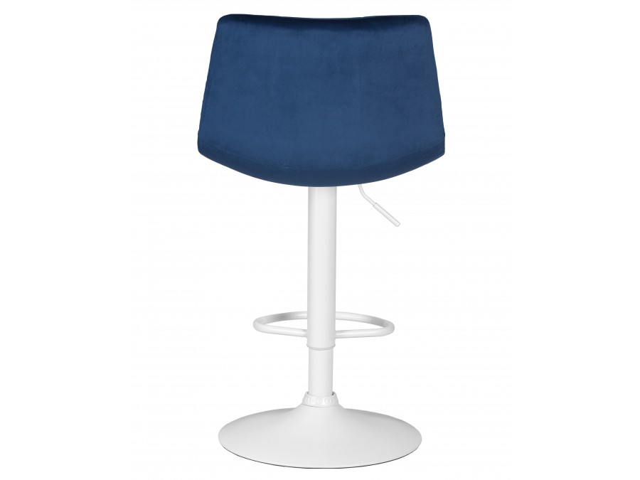 Стул барный DOBRIN TAILOR WHITE, синий велюр (MJ9-117)