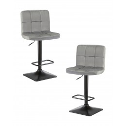 Набор 2 шт Стул барный DOBRIN DOMINIC, серый велюр (MJ9-75)