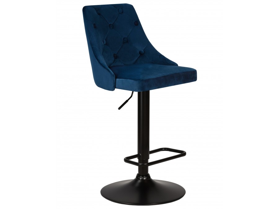 Стул барный DOBRIN JOSEPH BLACK, синий велюр (MJ9-117)