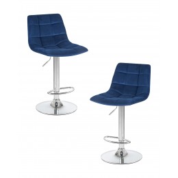 Набор 2 шт Стул барный DOBRIN TAILOR, синий велюр (MJ9-117)